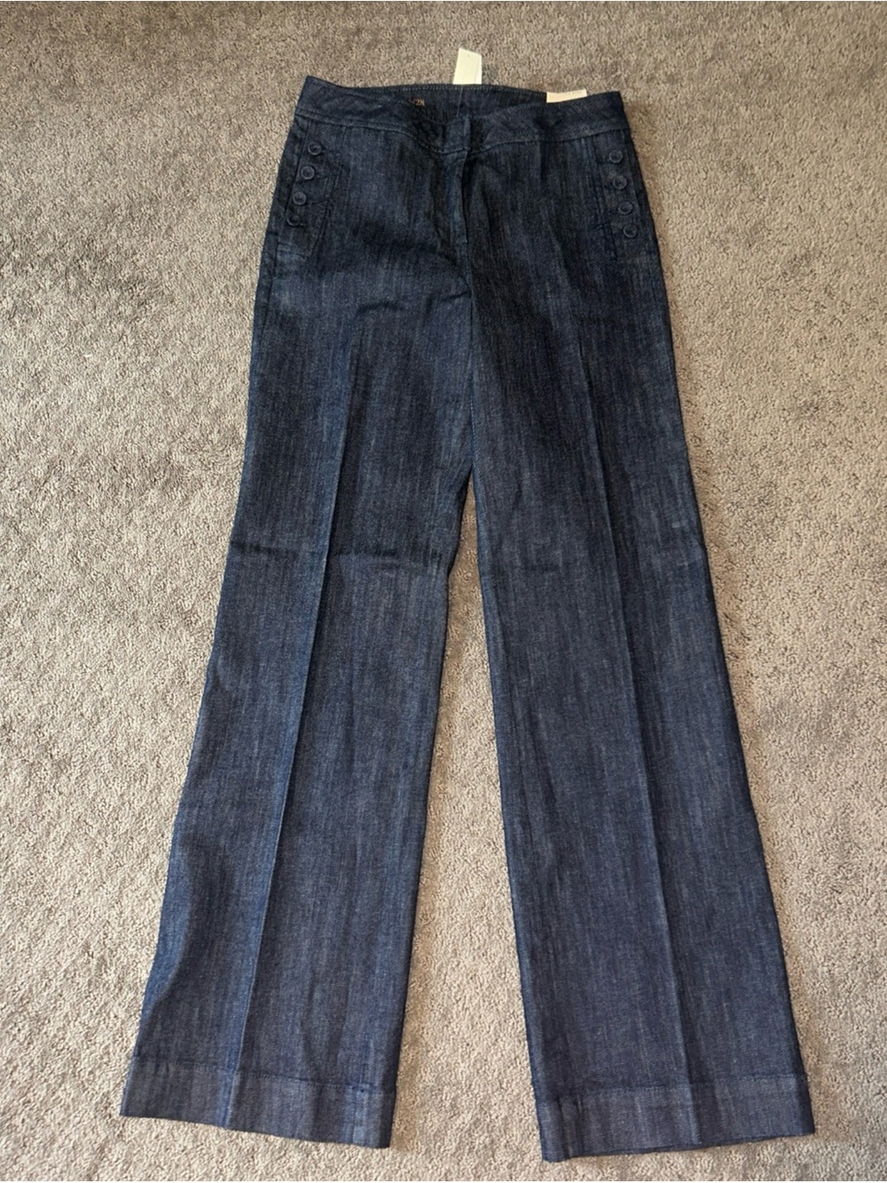 Dark Indigo Wide Leg Denim Trousers Heritage NWT